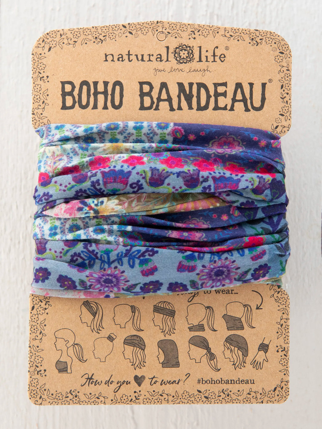 Natural Life Boho Bandeau-Blue Patchwork