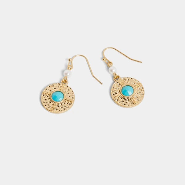 Whispers Plated Turquoise Earring