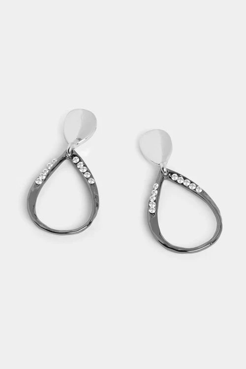 Whispers Mixed Metal Teardrop Earrings