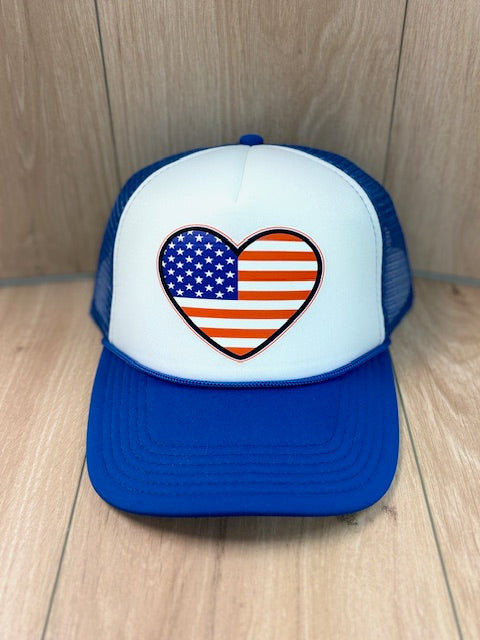 Patriotic Heart Foam Trucker Hat