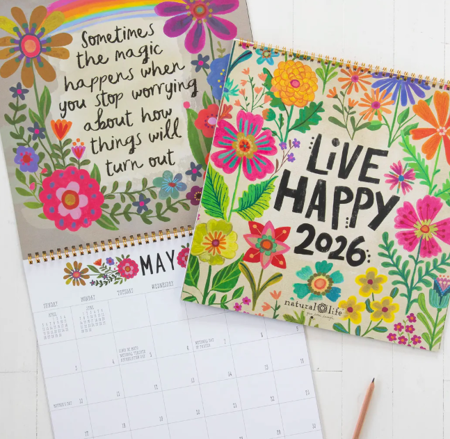 Natural Life Wall Calendar 2026 Live Happy