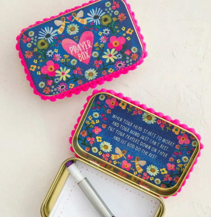 Natural Life Tin Prayer Box - Denim