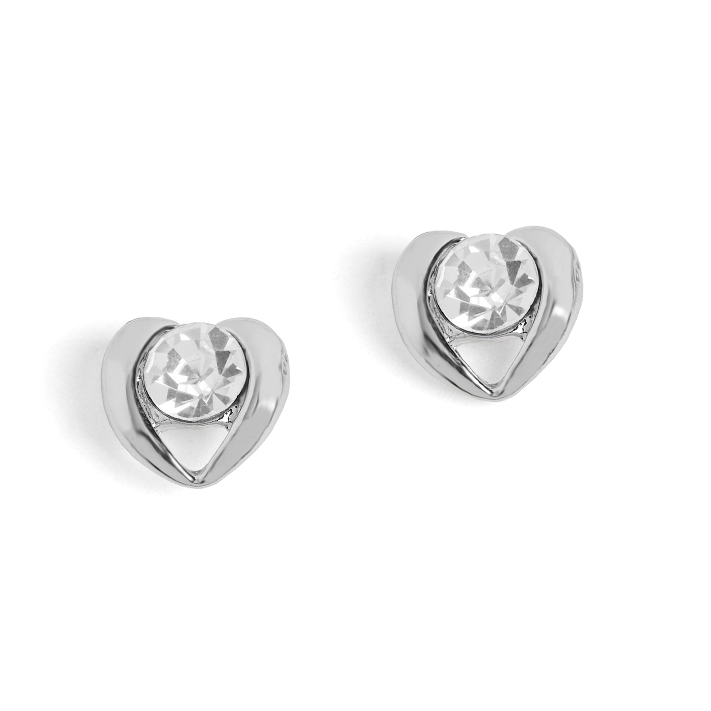 Whispers Jeweled Heart Stud Earrings