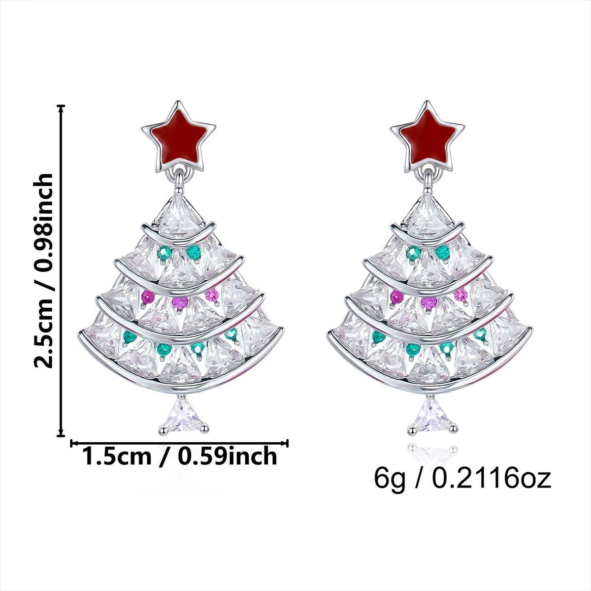 Rhinestone Snowflake Christmas Earrings