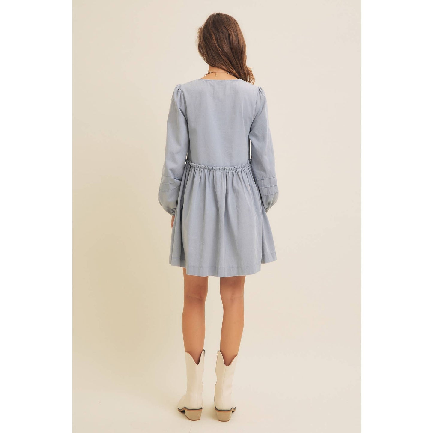 Cotton Acid Washed Mini Dress
