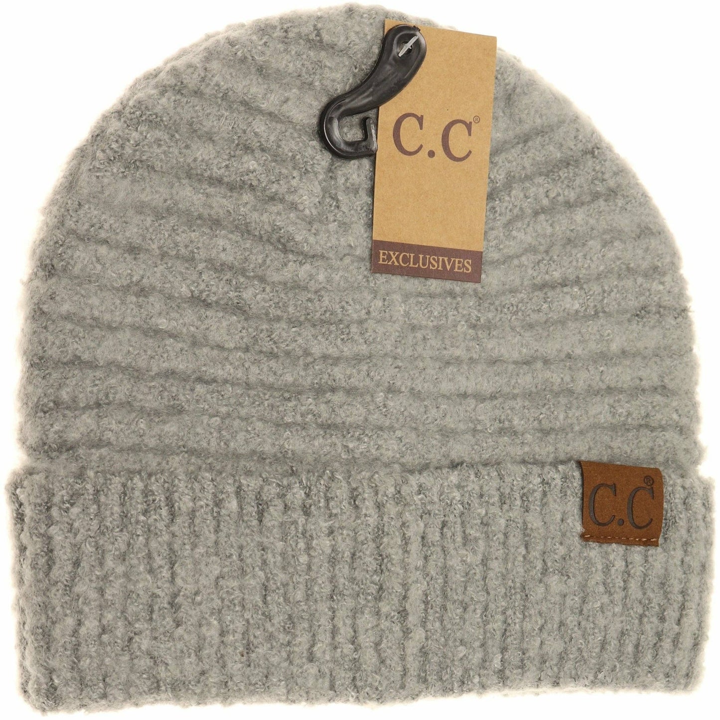 CC Beanie Solid Boucle Knit Cuff