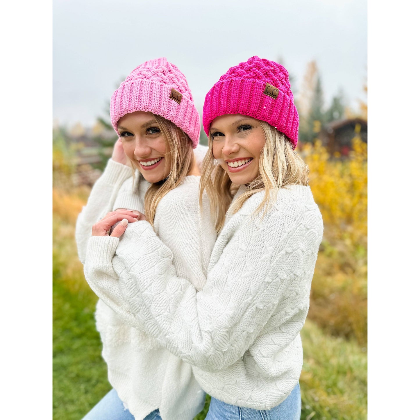 CC Beanie Lattice Knit Cuff