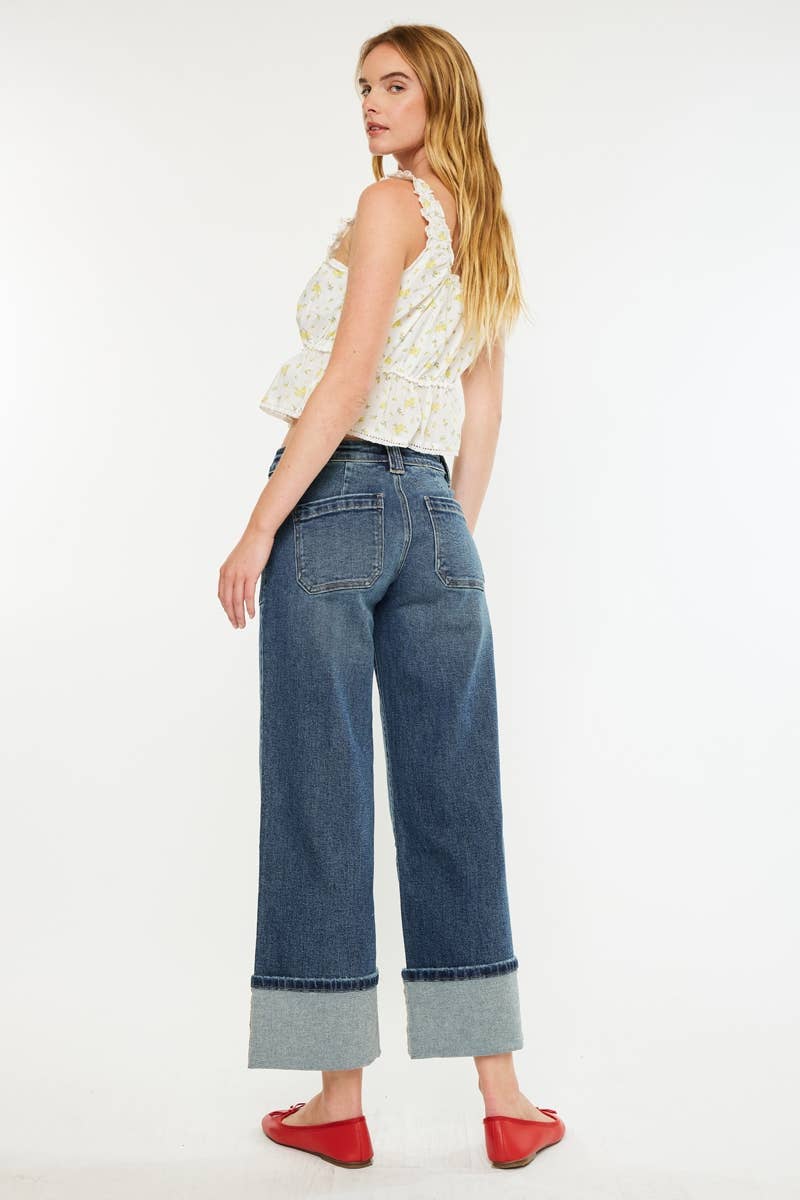 Mid Rise Wide Leg Jeans