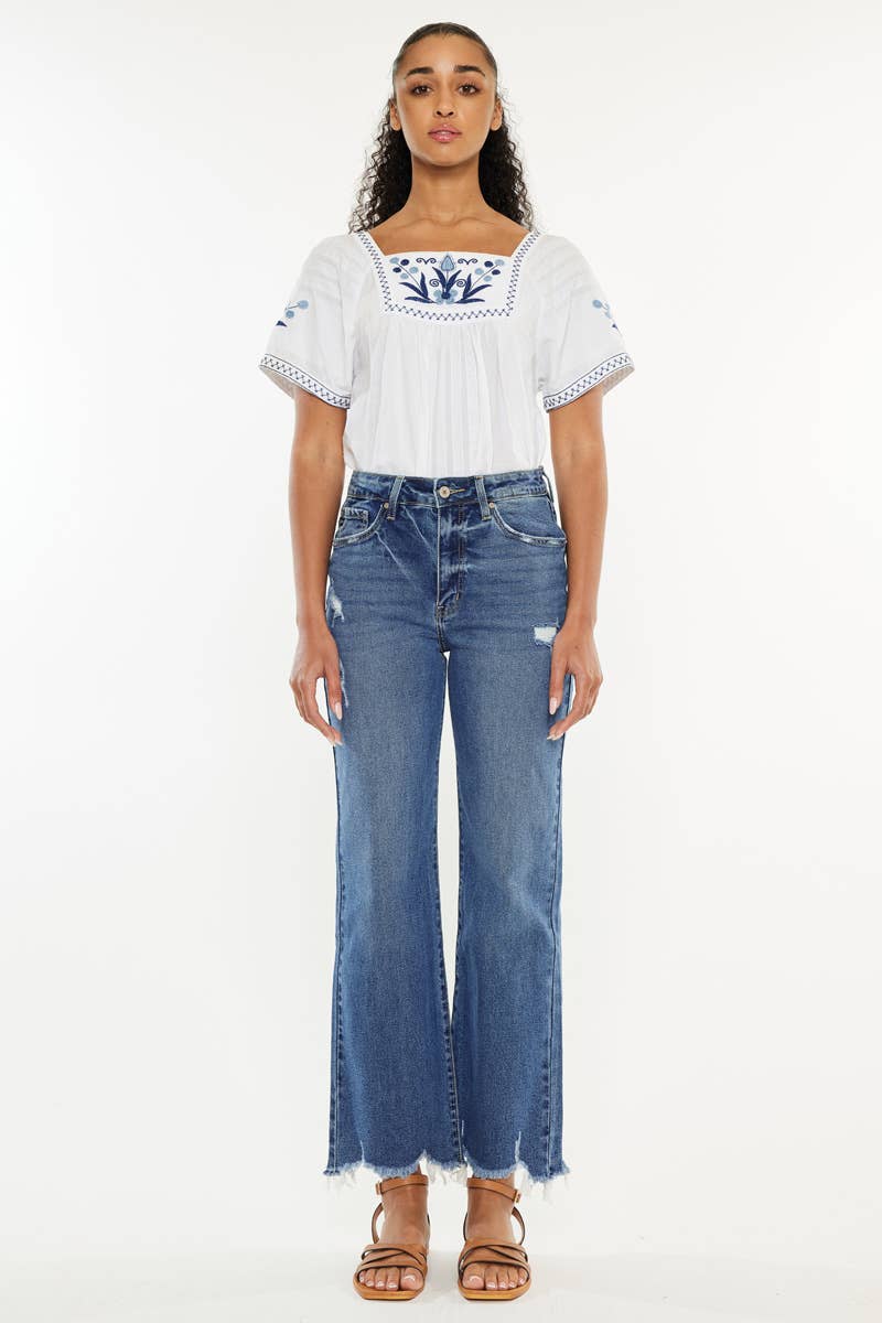 High Rise Slim Wide Leg Jeans