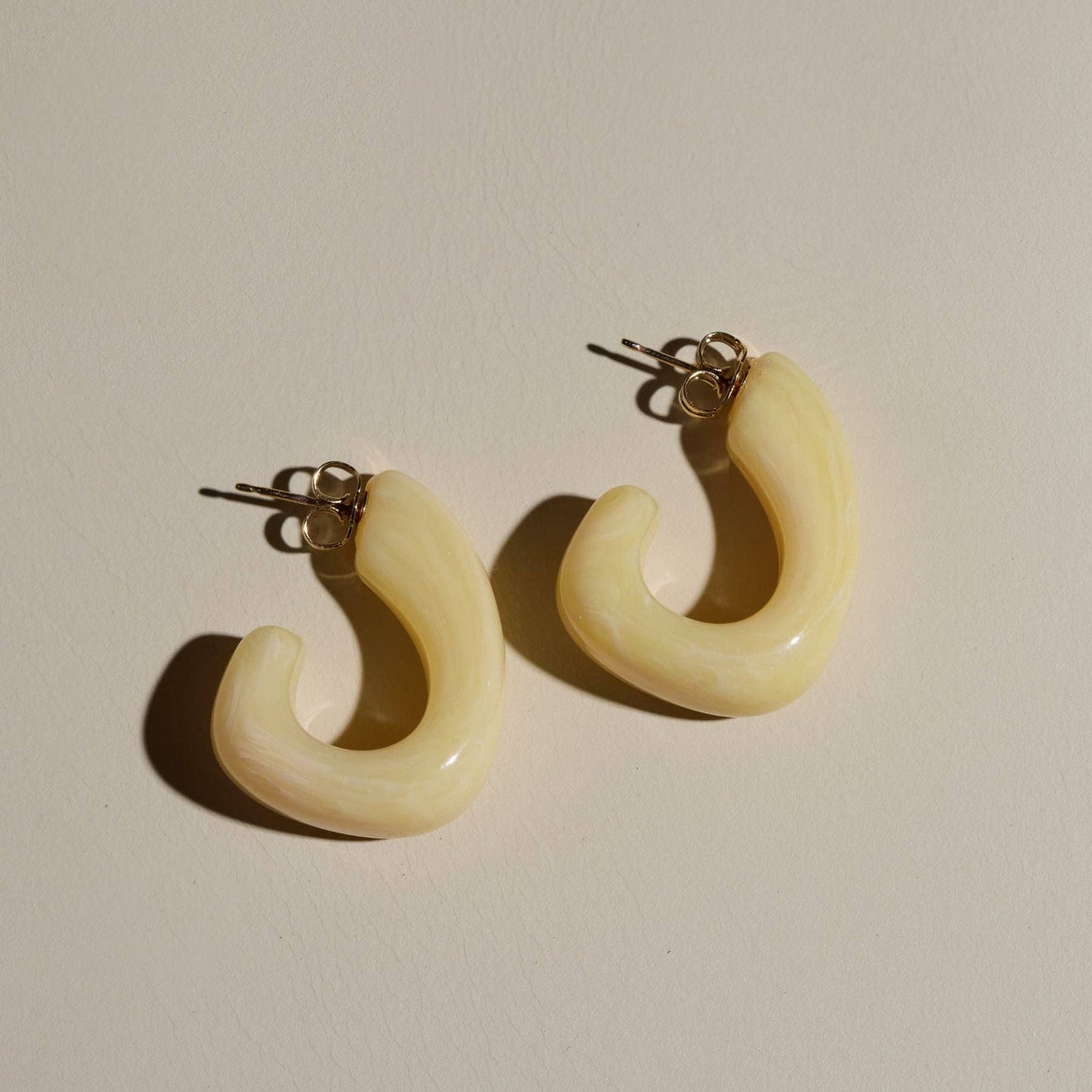 Nickel & Suede Buttercup Alba Acrylic Hoops