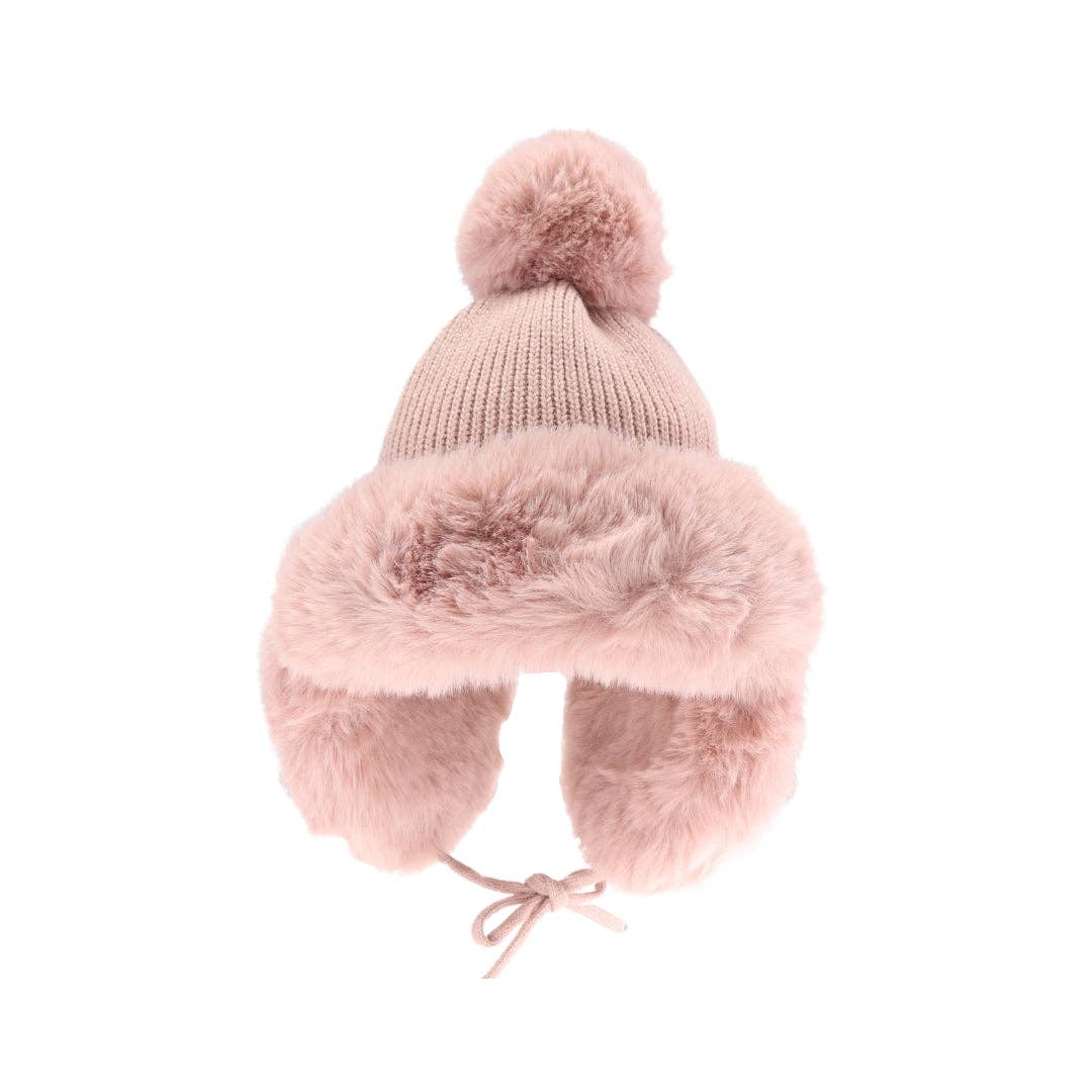 CC Beanie Thick Knitted Trapper Pom