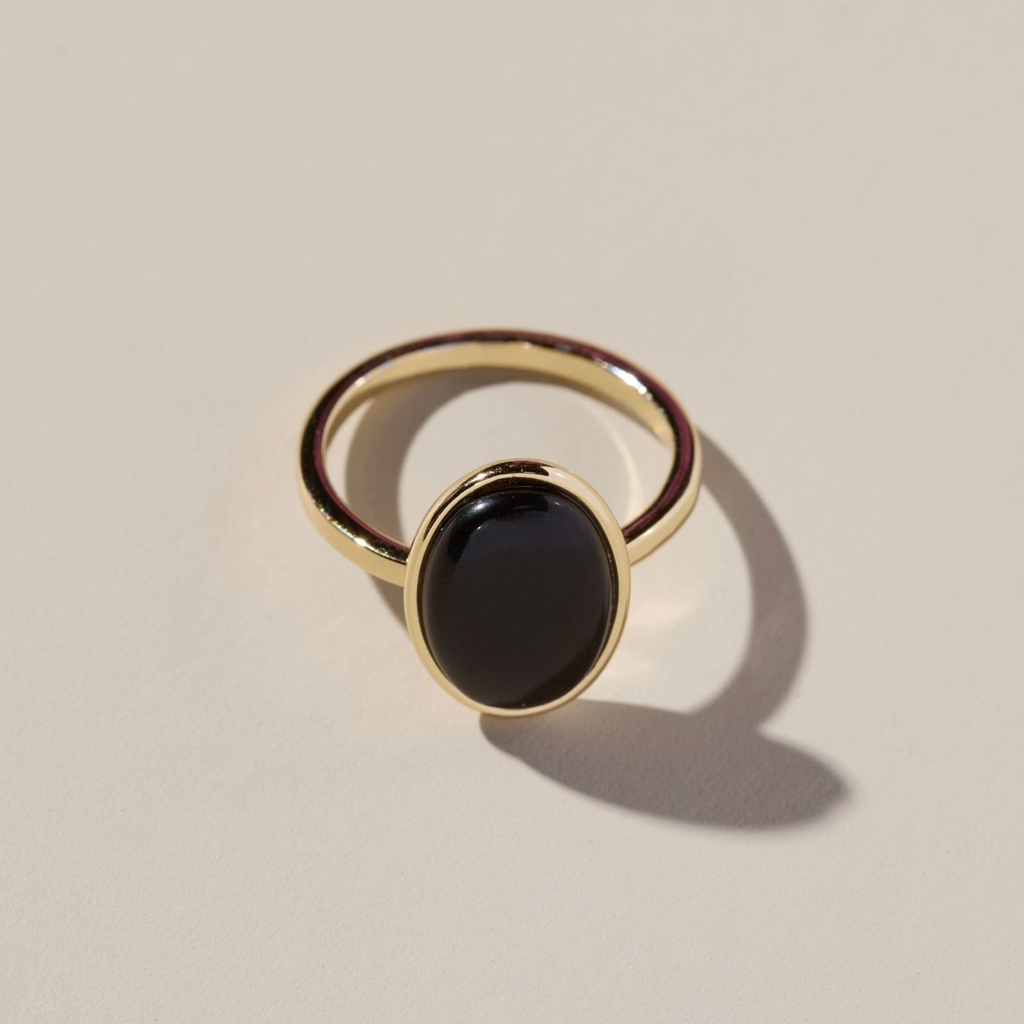 Black Oval Stone Ring