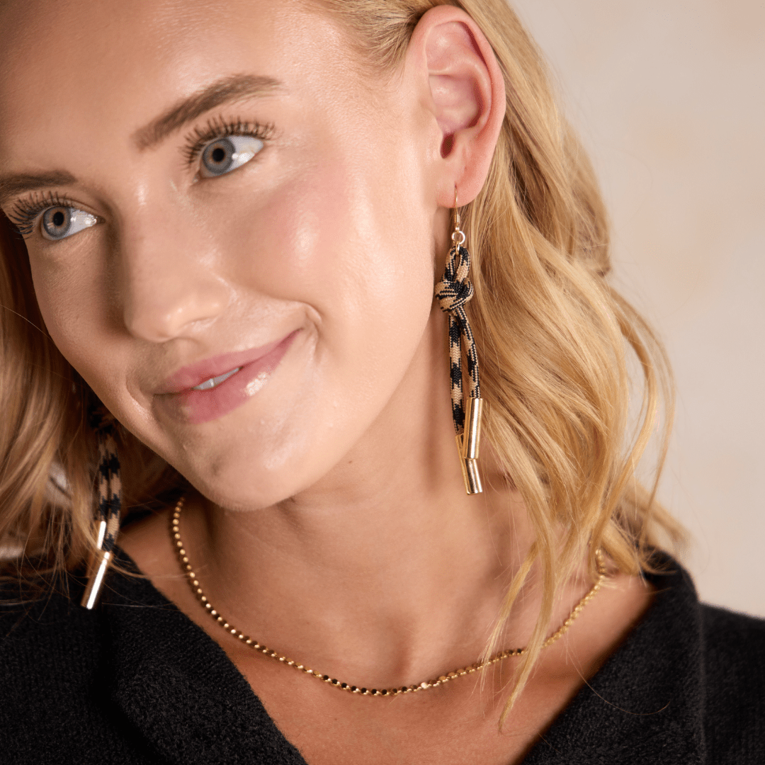 Black Sesame Denver Cord Earrings