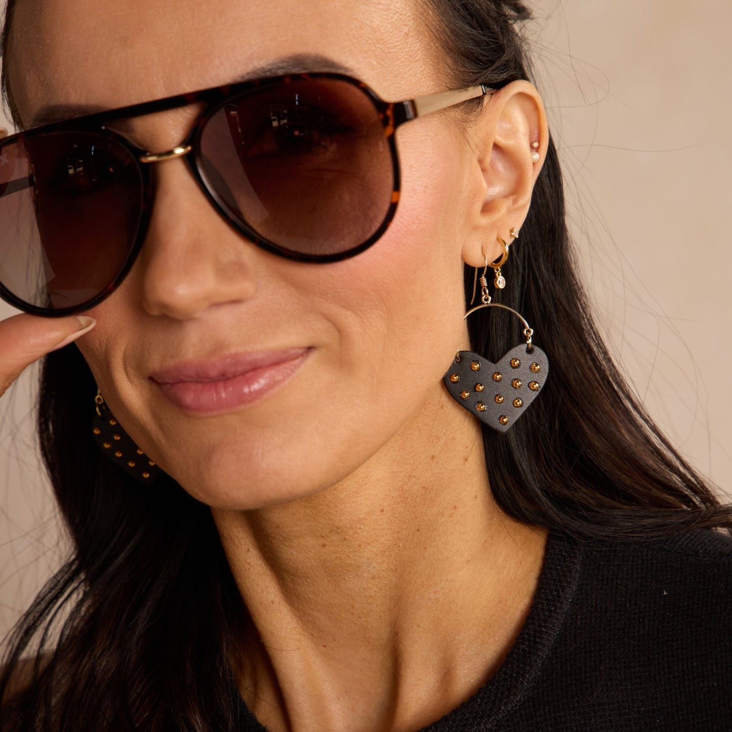 Black Studded Harlow