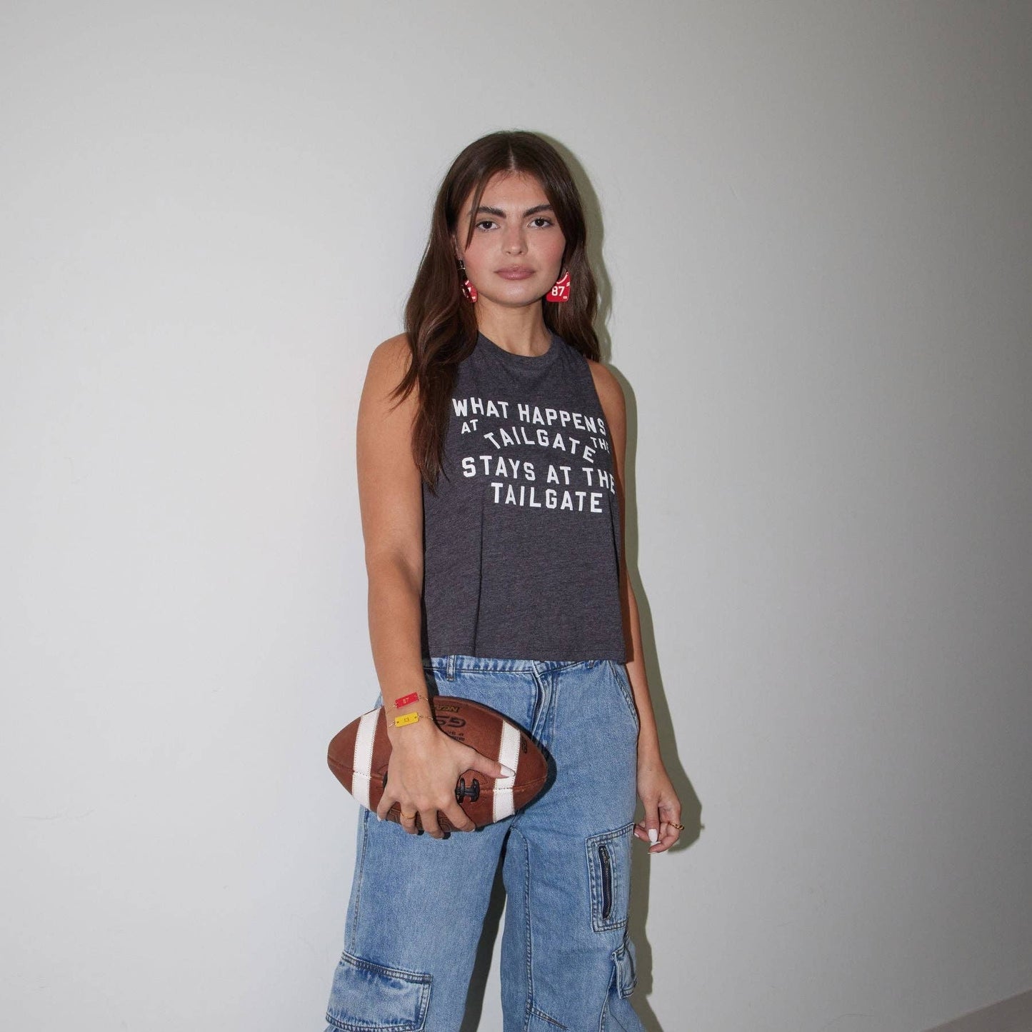 Nickel & Suede Kansas City Jersey Earring #87