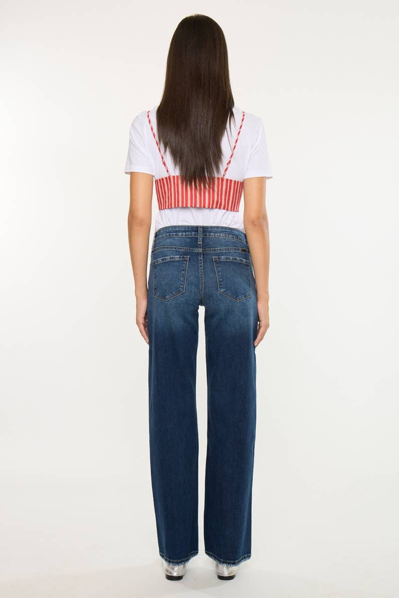 Crater Mid Rise Wide Leg Jeans Kan Can