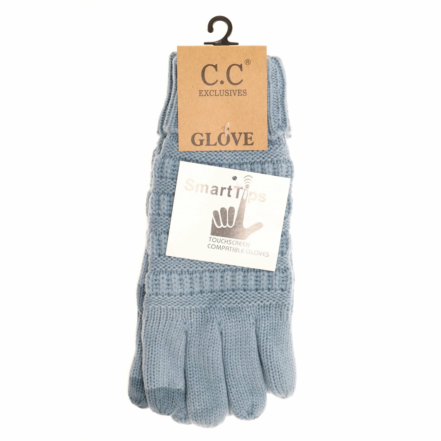 Women's Knit CC Gloves with Fuzzy Lining