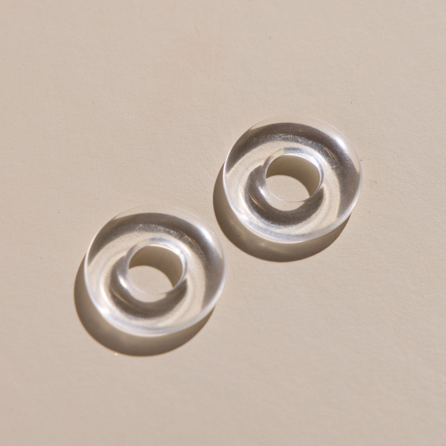 Clear Acrylic Donut Beads