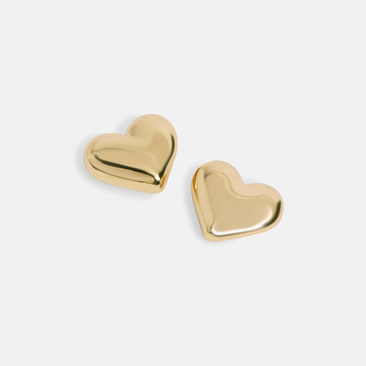 Whispers Bubble Heart Stud Earrings - Gold