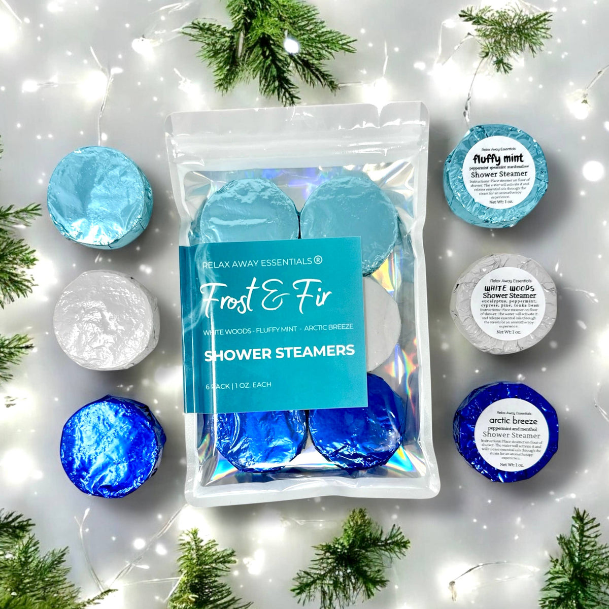 Frost and Fir Shower Steamers 6 Pack - Made in USA