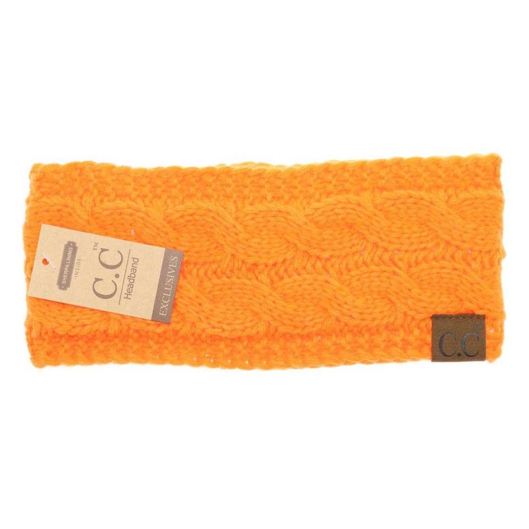 CC Beanie Solid Cable Knit Head Wrap