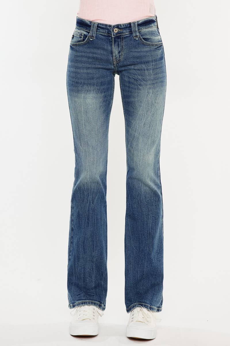 Low Rise Boot Cut Jeans Medium Wash