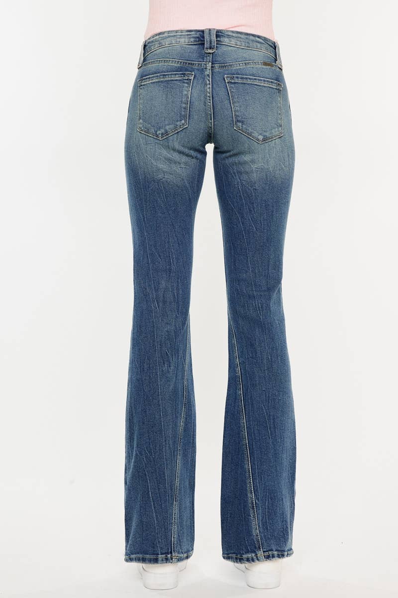 Low Rise Boot Cut Jeans Medium Wash