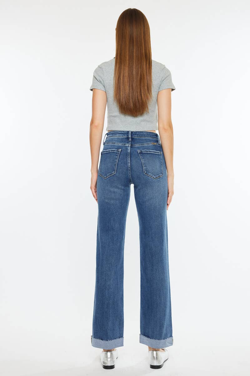 High Rise True Straight Jean Dark Wash
