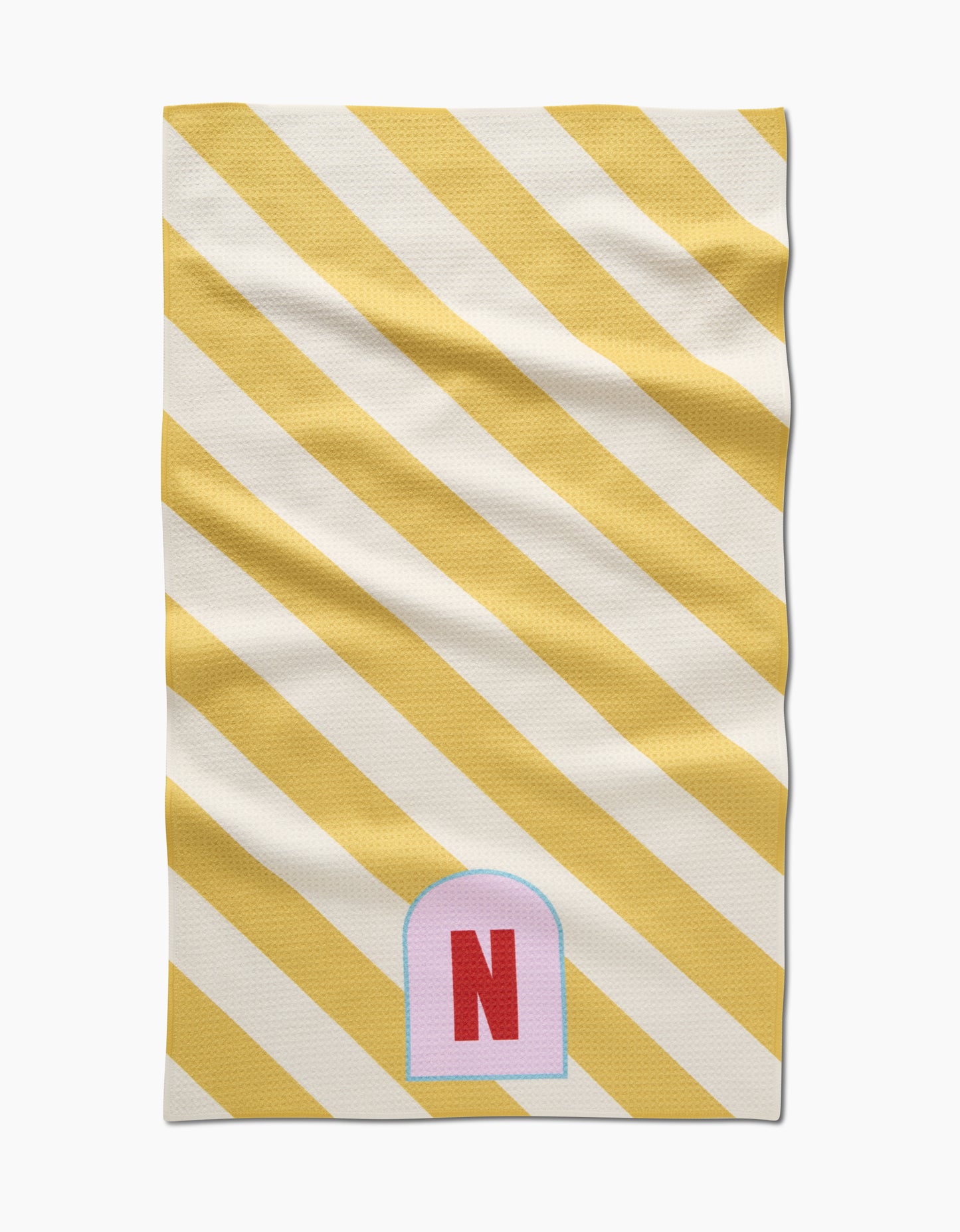 Geometry Monogram Stripe Tea Towel