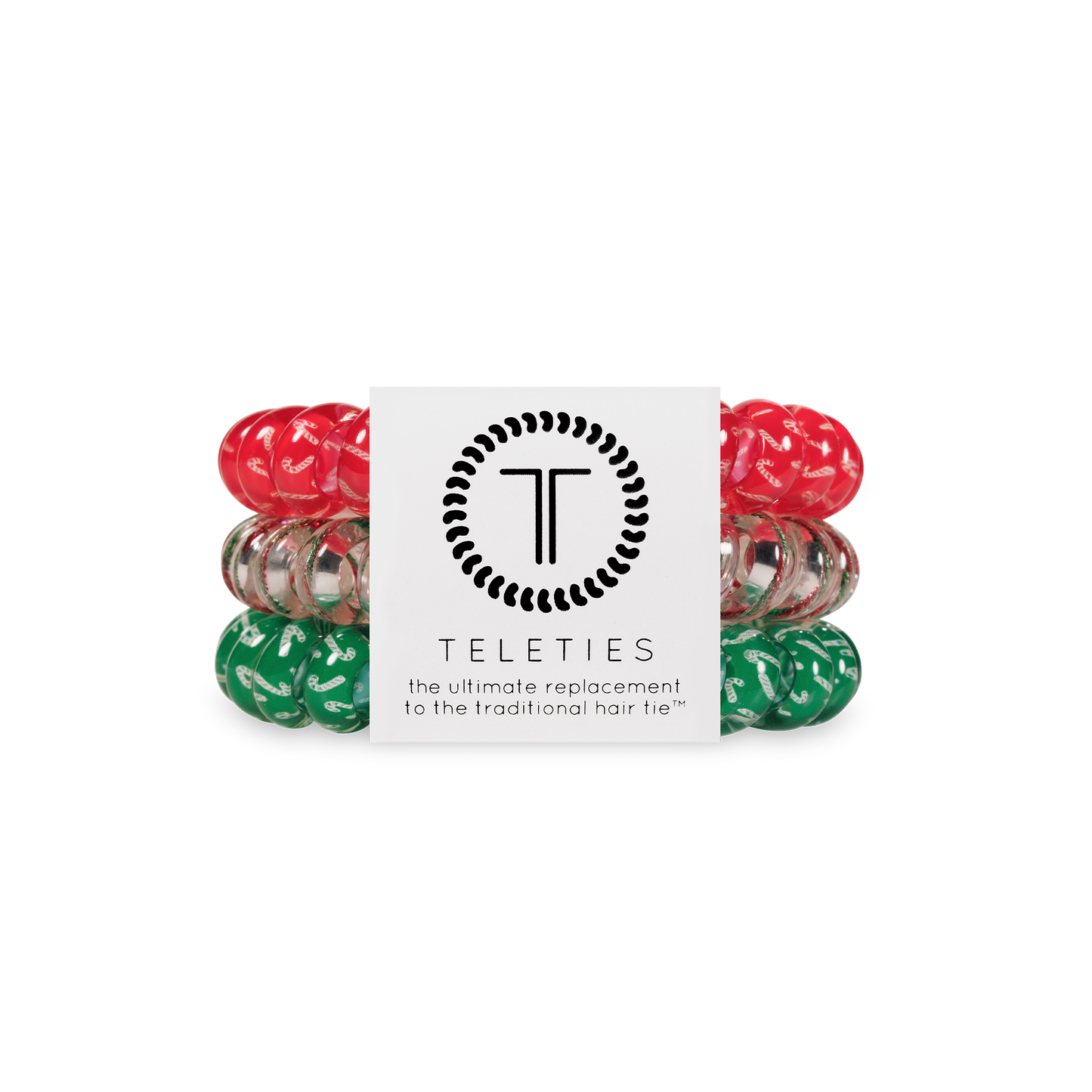 Teleties Spiral Hair Coils | Large | Hooked on Christmas Hair Ties