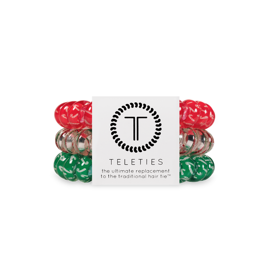 Teleties Spiral Hair Coils | Large | Hooked on Christmas Hair Ties