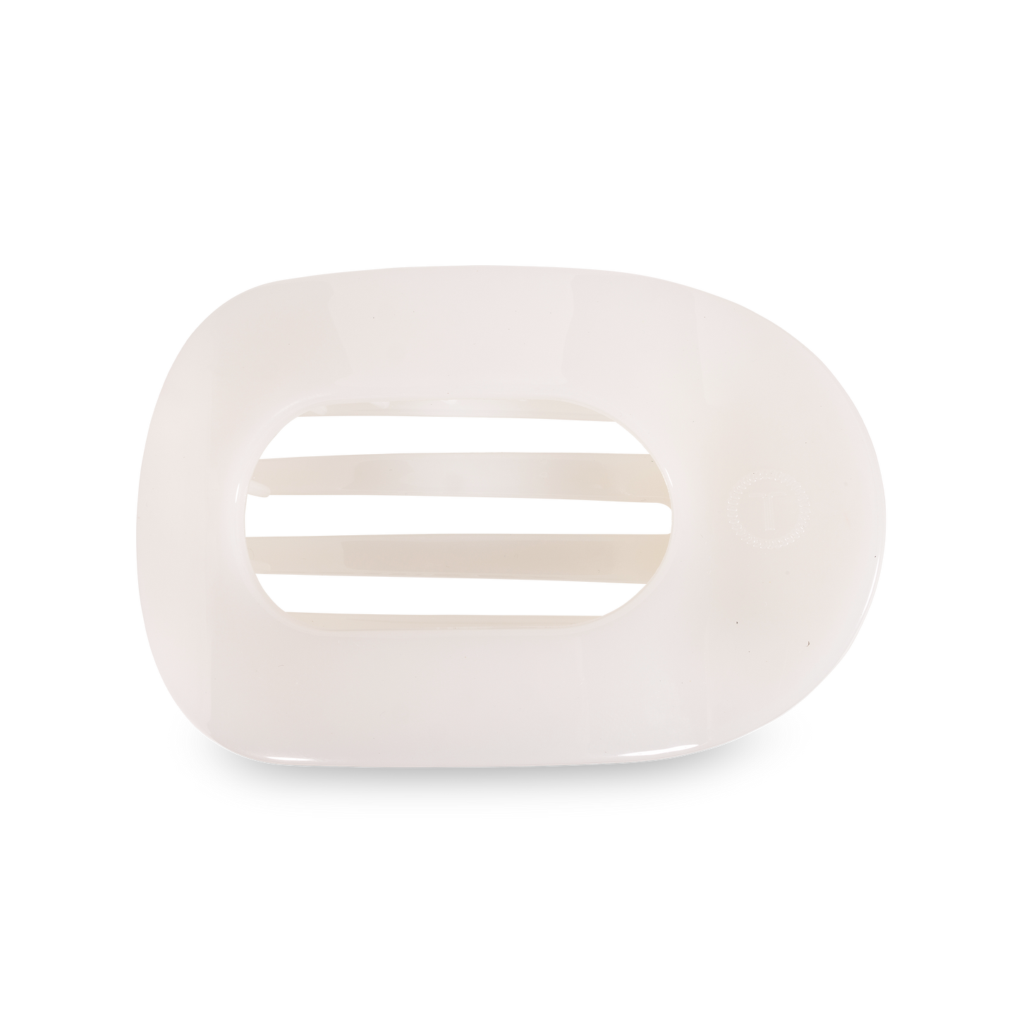 Teleties Round Flat Hair Clip | Large | Coconut White