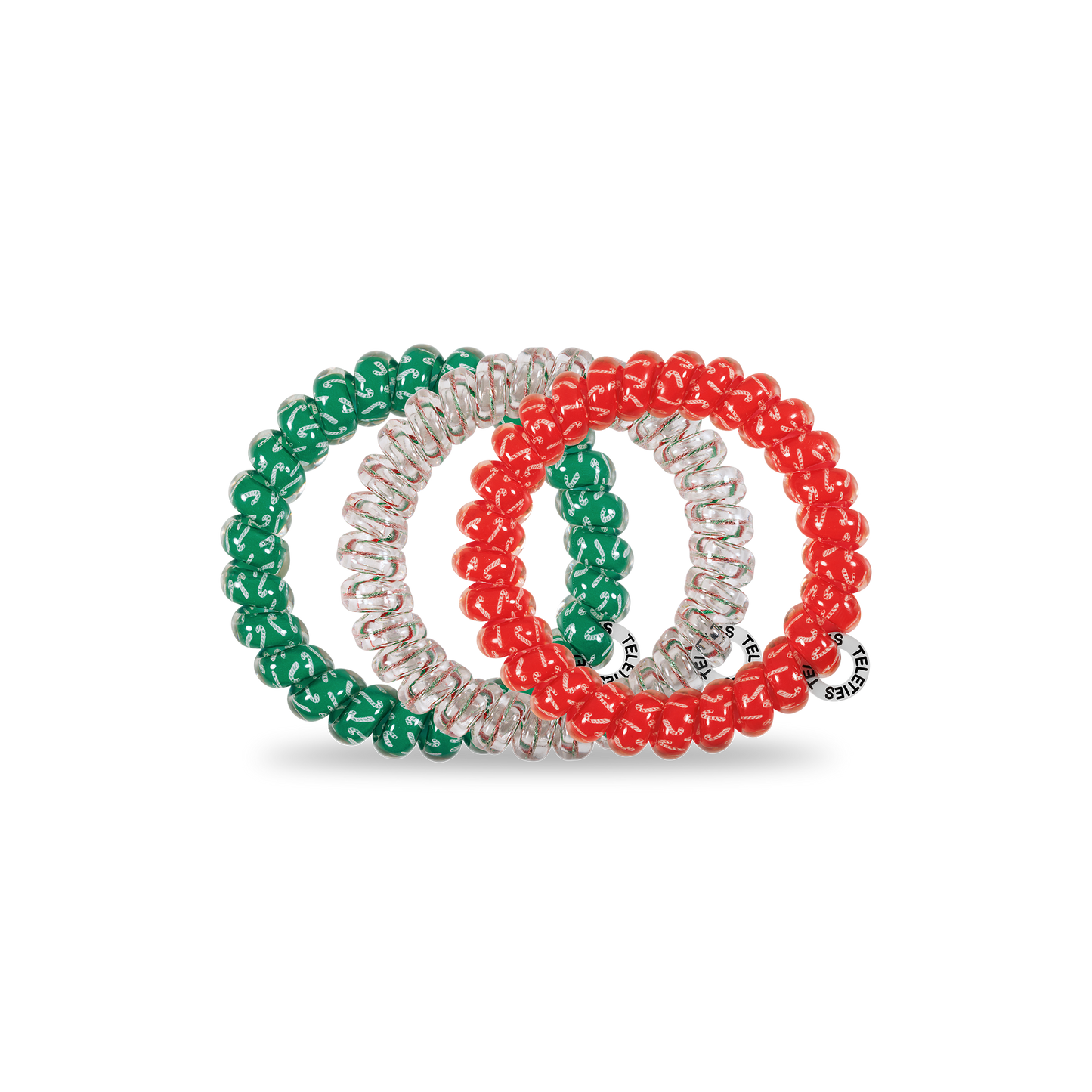 Teleties Spiral Hair Coils | Large | Hooked on Christmas Hair Ties