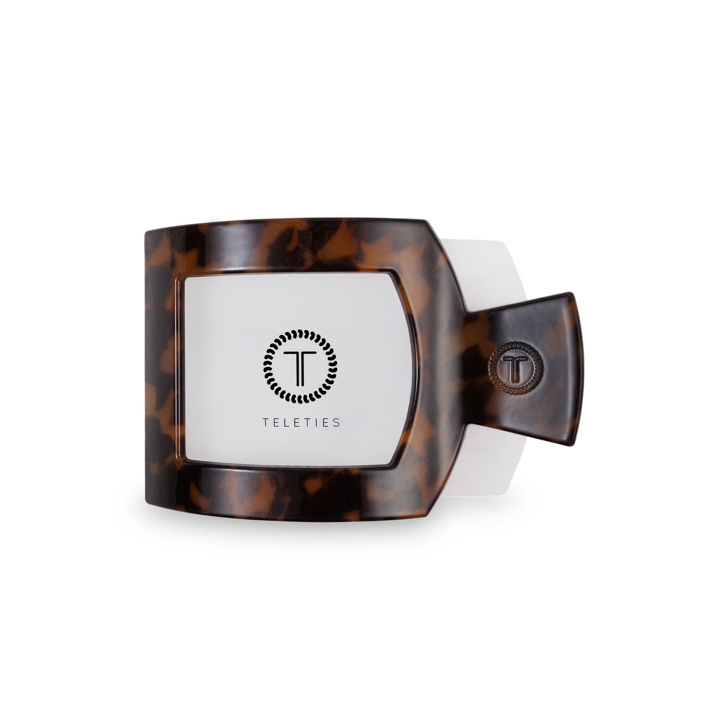 Teleties Square Flat Hair Clip | Med. | Tortoise