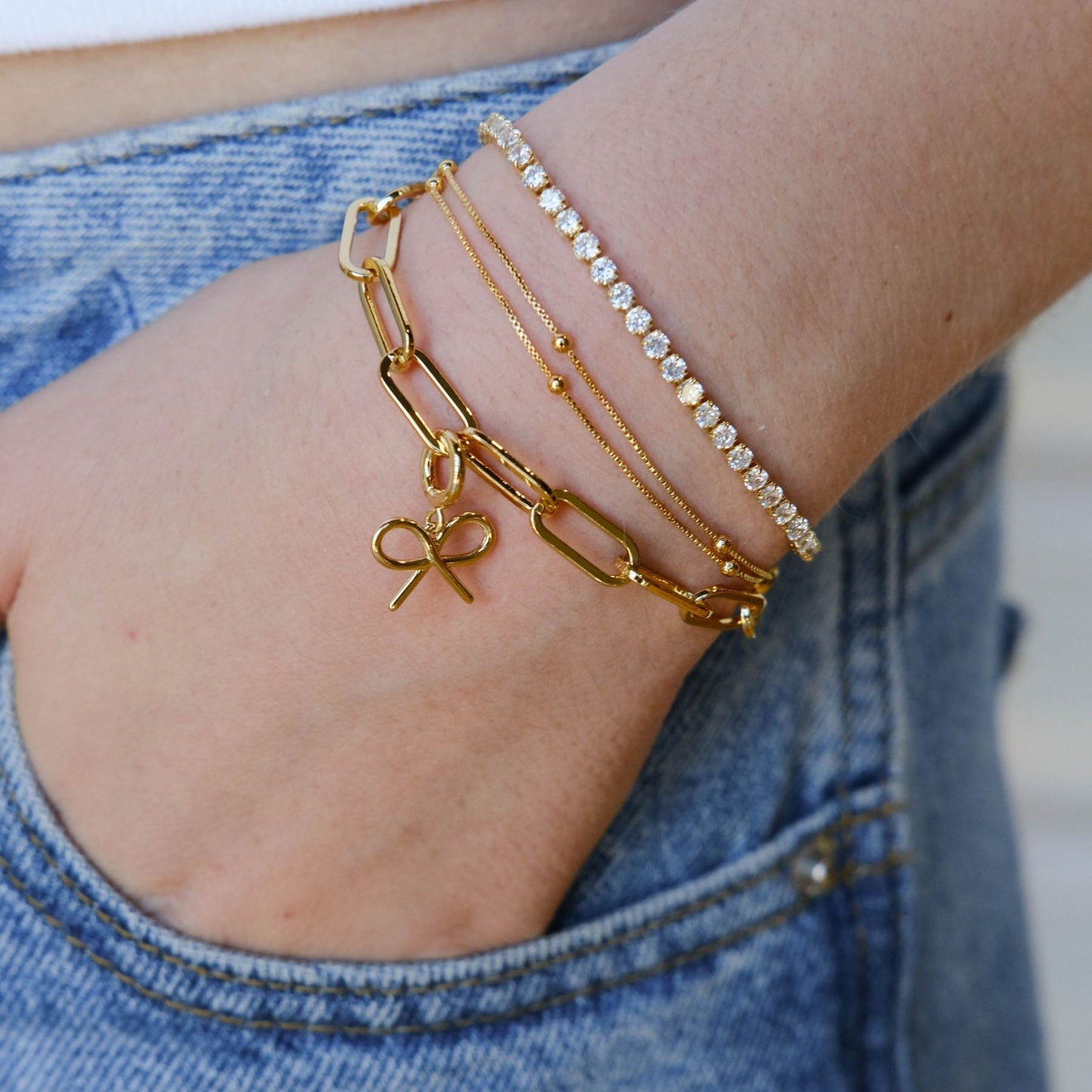 Gold Bow Charm