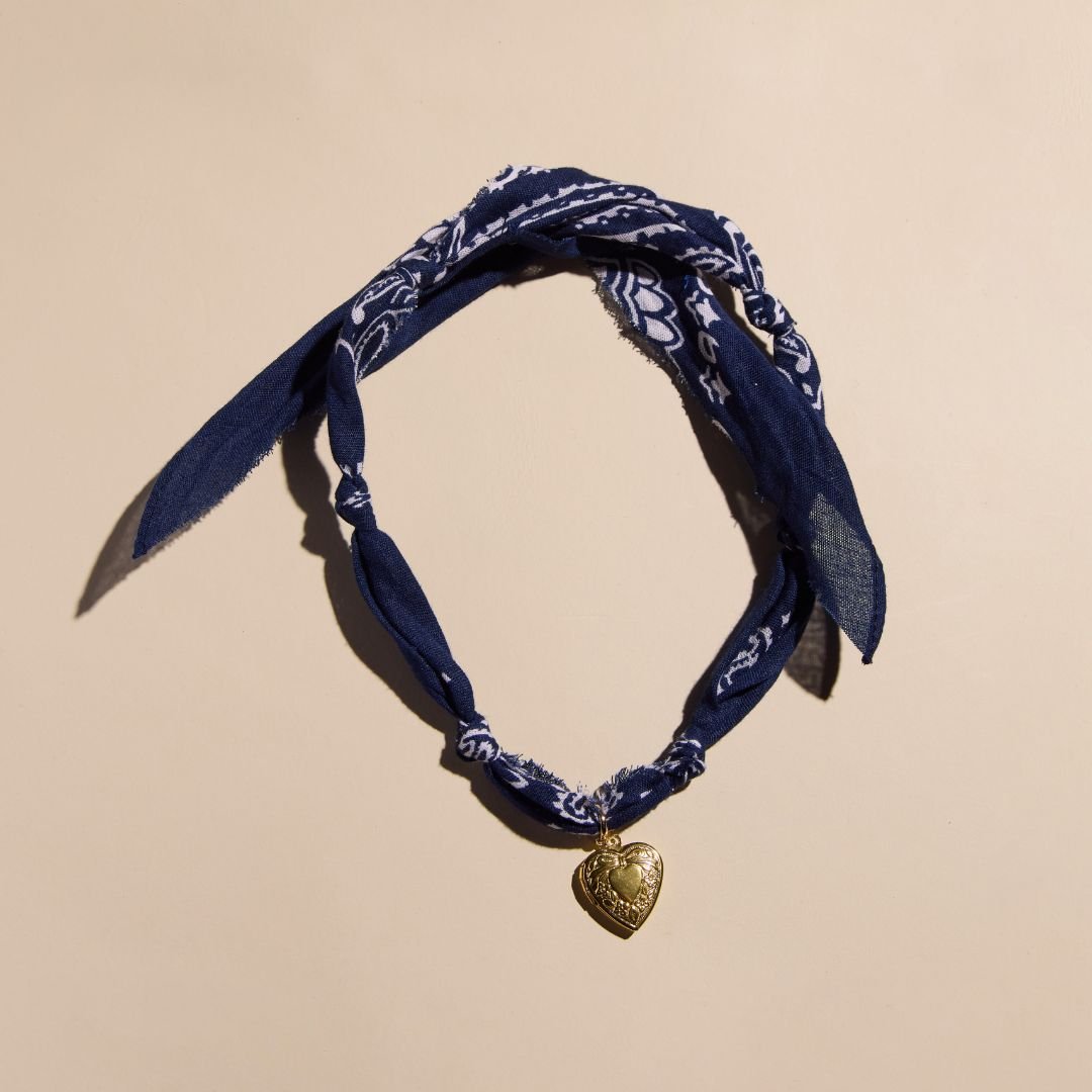 Navy Bandana Necklace