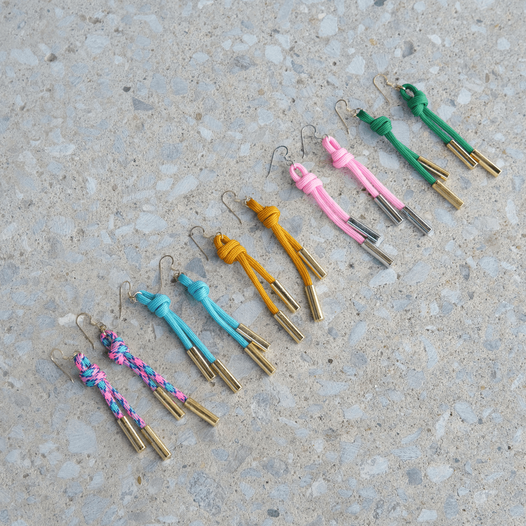 Pink and Blue Denver Cord Earrings