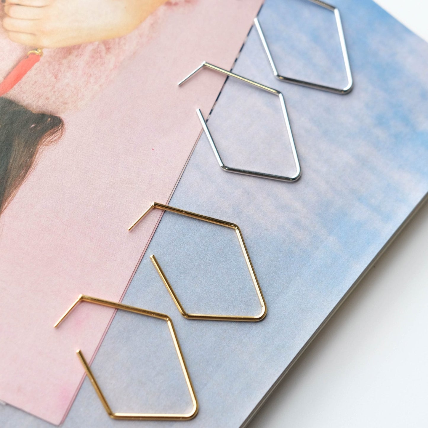 Silver Diamond Hoops