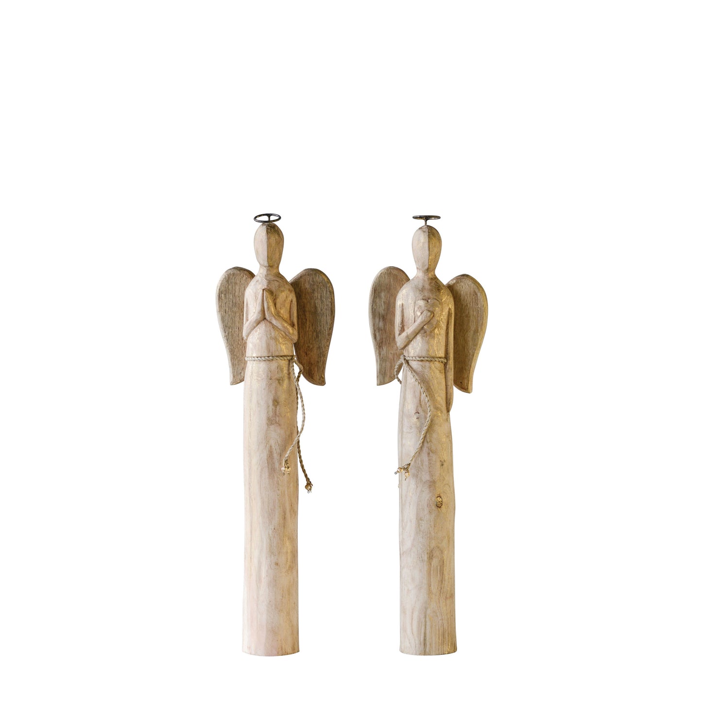 Hand-Carved Mango Wood Angel, 2 Styles