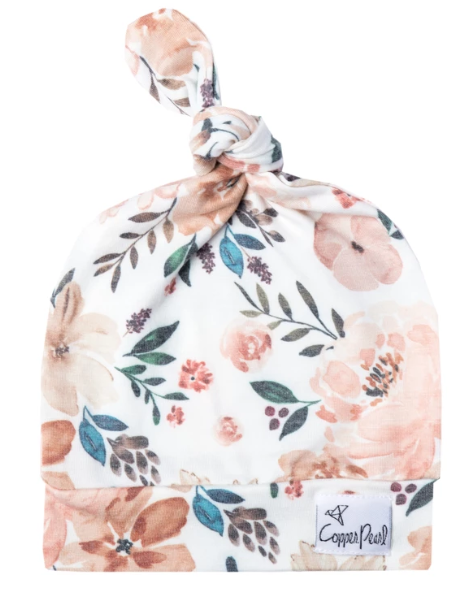 Copper Pearl Top Knot Hat