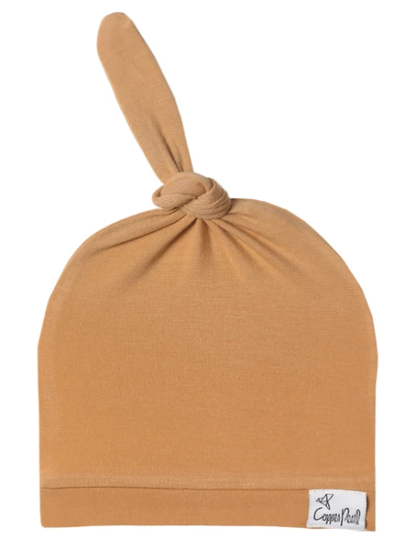 Copper Pearl Top Knot Hat