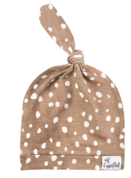 Copper Pearl Top Knot Hat