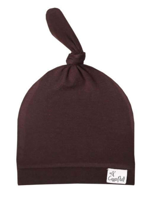 Copper Pearl Top Knot Hat
