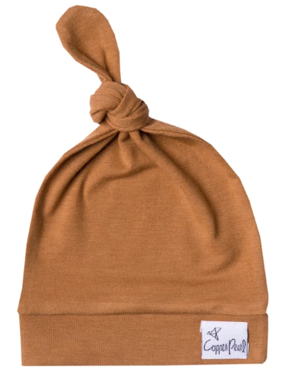 Copper Pearl Top Knot Hat