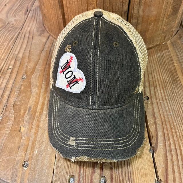 Baseball Mom Heart Hat