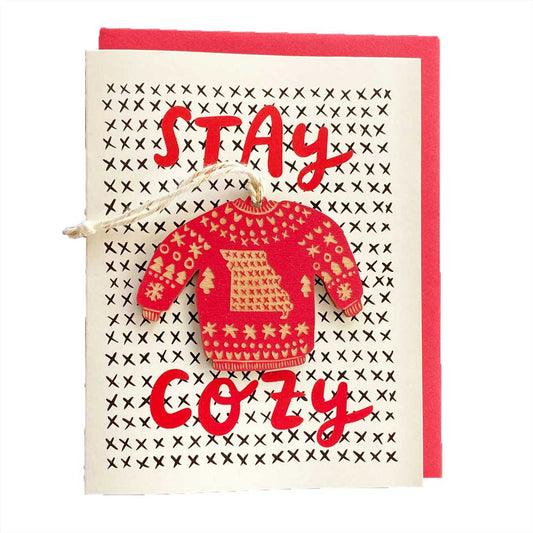 Missouri Stay Cozy Sweater Ornament w/ Card