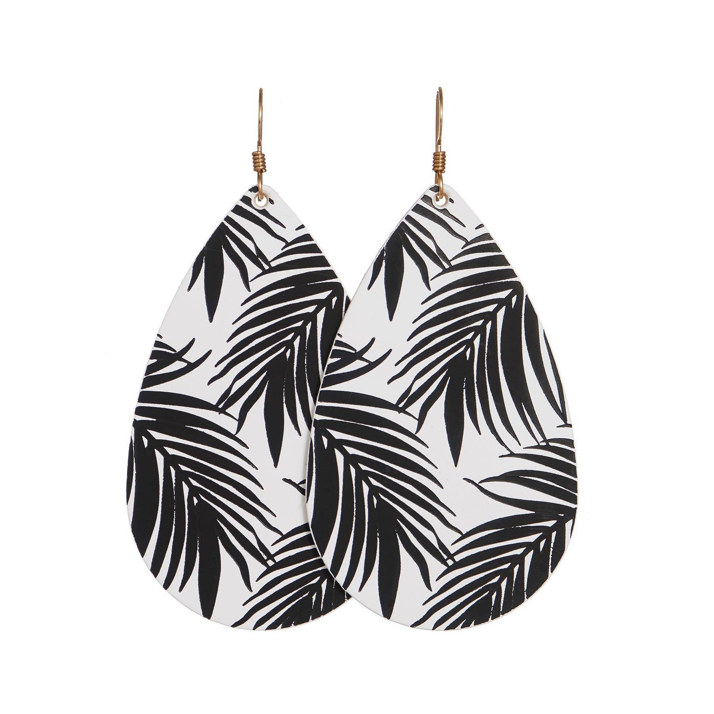 Nickel & Suede White Tropical Teardrops in Black