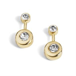 Whispers Two Circle Drop Stud Earrings