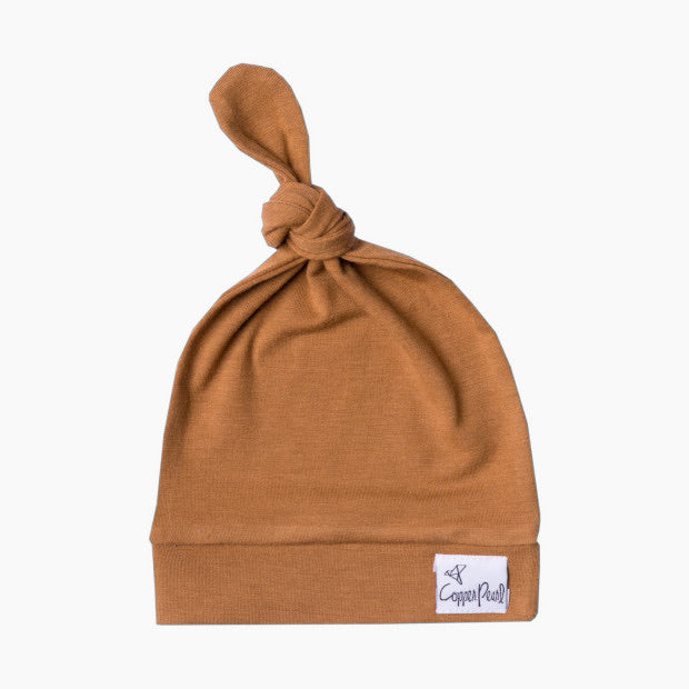 Copper Pearl Top Knot Hat