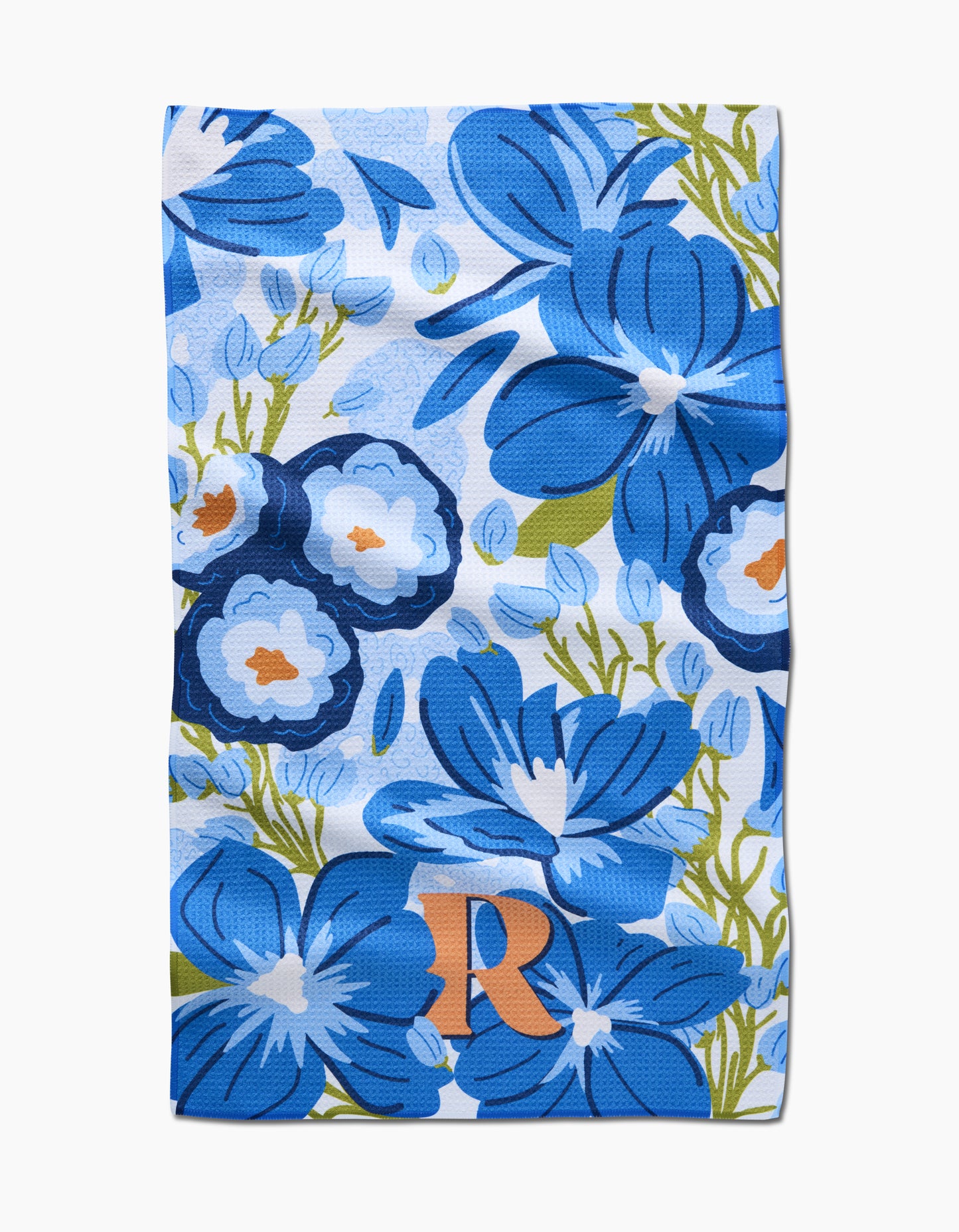 Geometry Monogram Floral Tea Towel